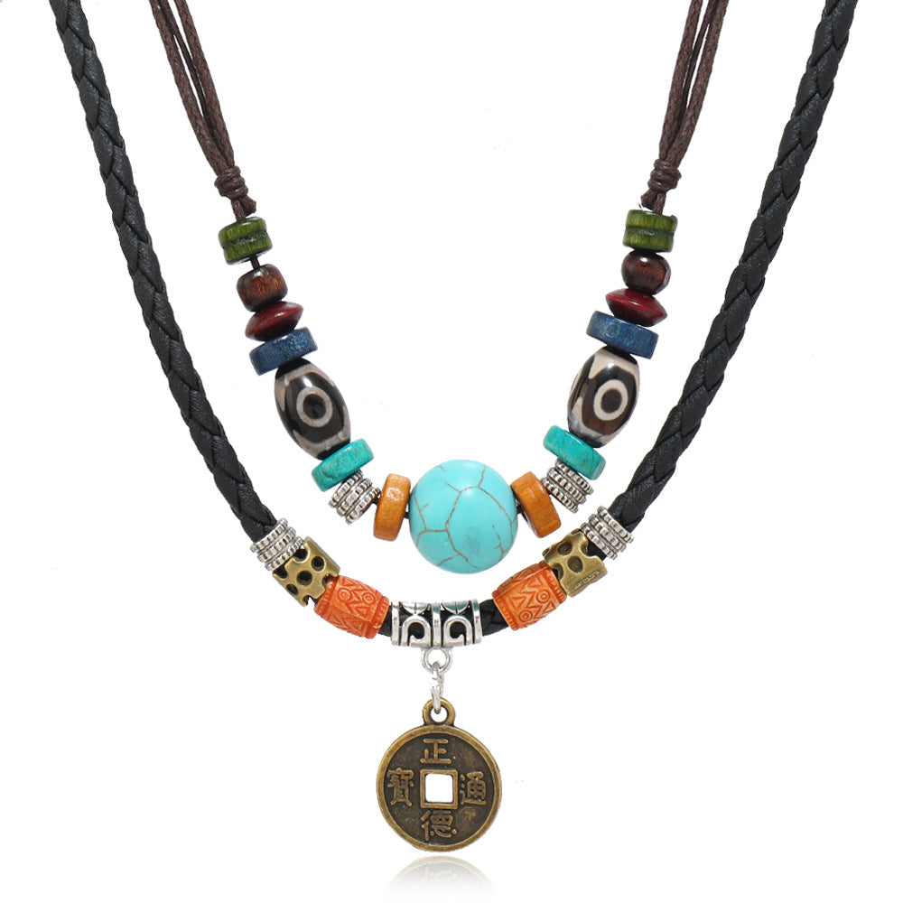 Clothing Accessories Creative Beaded Multi-layer Alloy Necklace