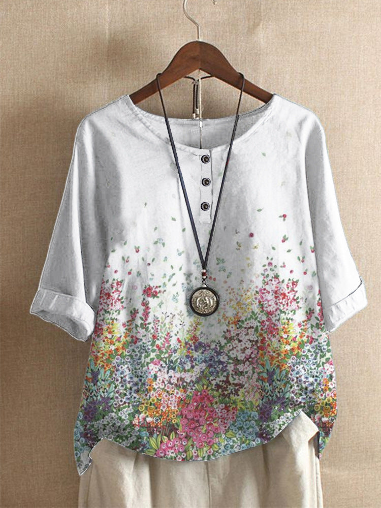 Women's Loose Fashion Loose Digital Printing Casual Top