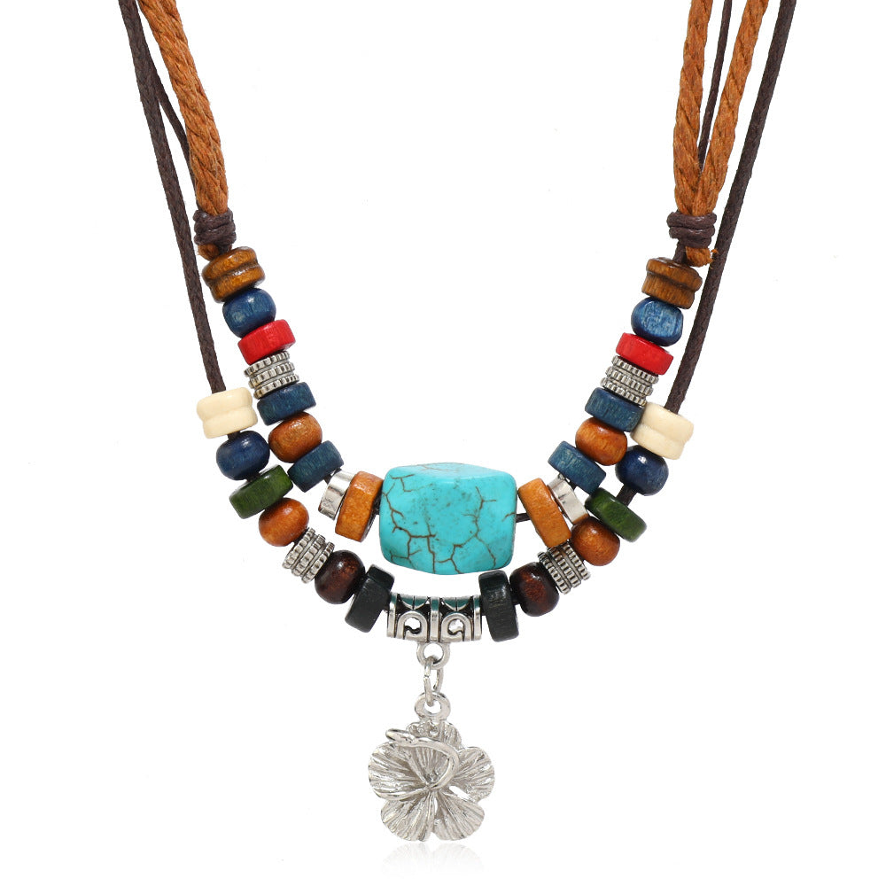 Clothing Accessories Creative Beaded Multi-layer Alloy Necklace