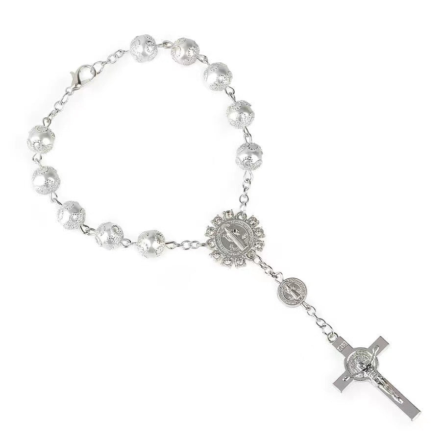 Beads Artificial Glass Pearl Cross Bracelet