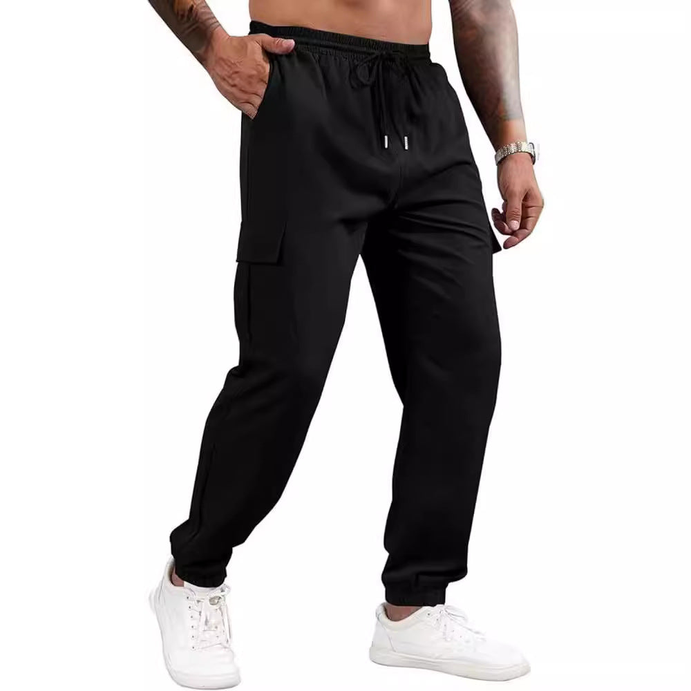 Multi-pocket Loose Straight Cargo Trousers