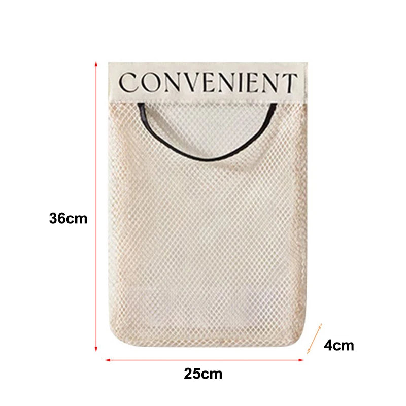 Wall Mount Mesh Storage Bag Garbage Bag Holder Plastic Shopping Bags Dispenser Sundries Bag net Storage Grocery Bag Organizer