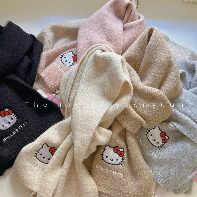 Hello Kitty Knitted Wool Scarf