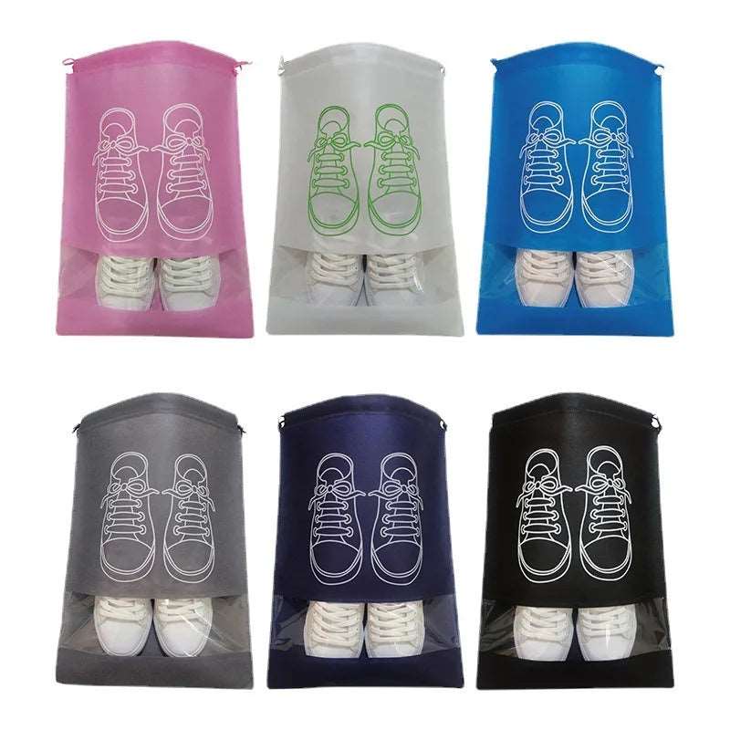 10/5pcs Shoes Storage Bags Closet Organizer Non-woven Travel Portable Bag Waterproof Pocket Clothing Classified Hanging Bag 2024