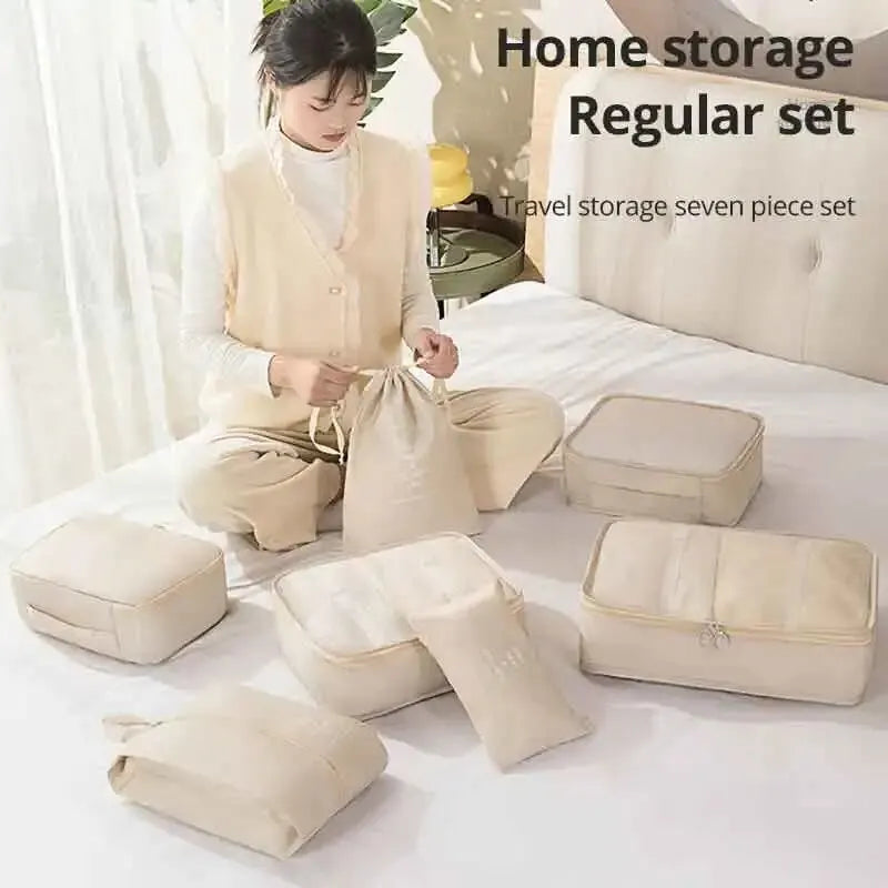 7pcs/Set Travel Storage Bag Luggage Storage Bag Set Clothes Suitcase Clothes Underwear Waiting For Production Finishing Packing