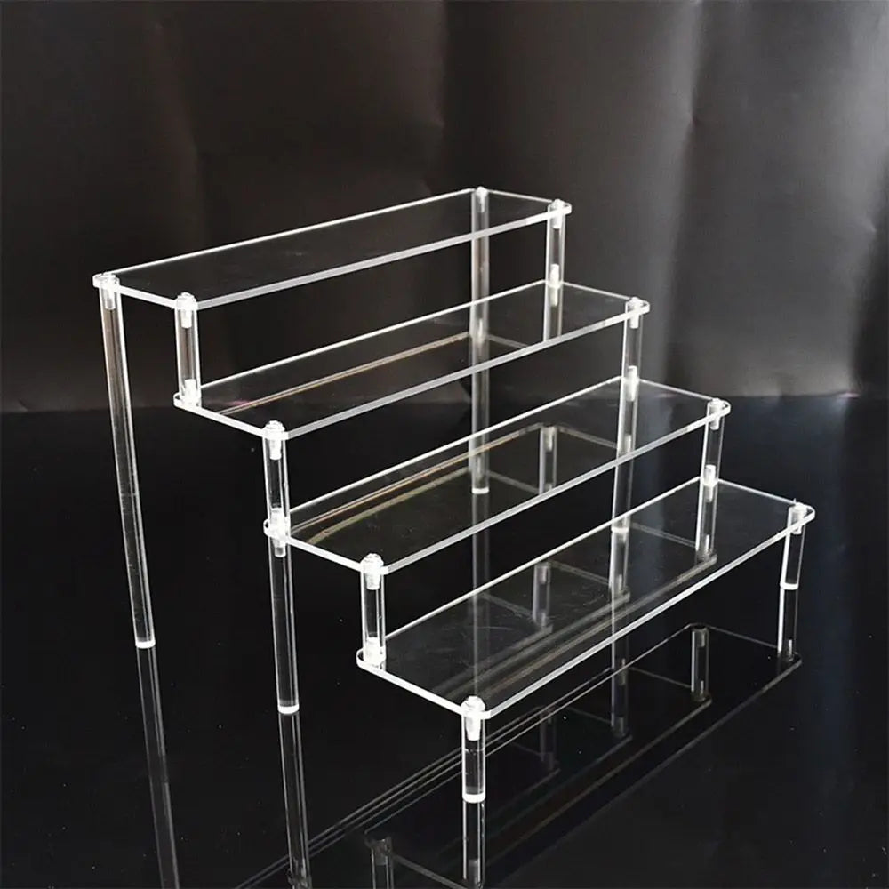 Acrylic Display Stand Pottery Storage Rack Doll Clay Figurine Display Stand Transparent Ladder Makeup Organization Shelf