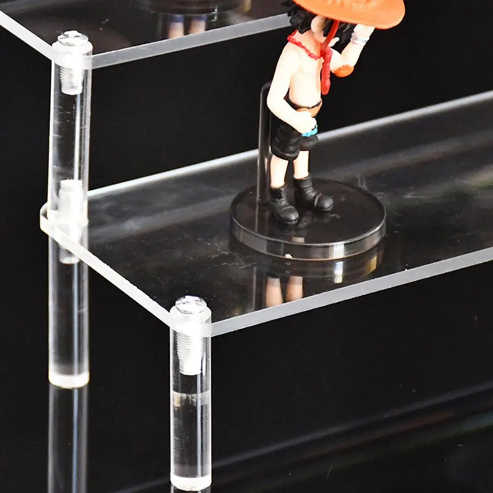 Acrylic Display Stand Pottery Storage Rack Doll Clay Figurine Display Stand Transparent Ladder Makeup Organization Shelf