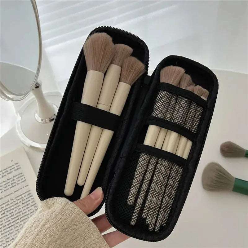 2pcs Black Small+Large Cosmetic Storage Bags Waterproof Double Zipper Makeup Brushes Case Women Bag Portable Travel Brush Holder