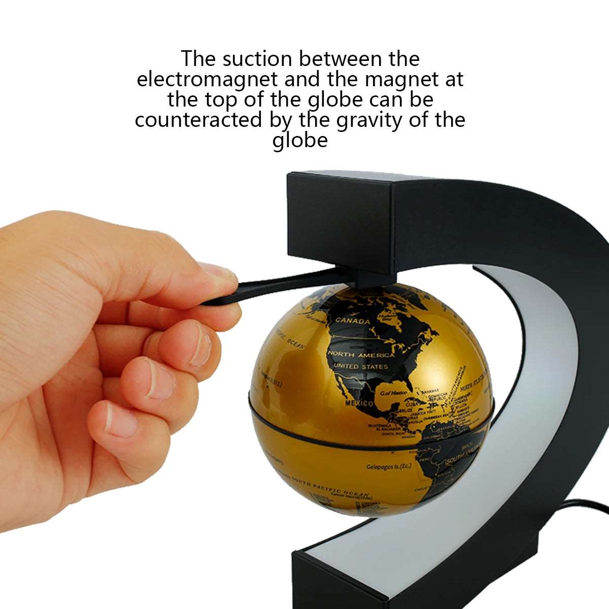 World Map Magnetic Levitation Globe LED Rotating Earth Floating Levitating Lamp O/C Shape Bedside Lights Novelty Birthday Gift