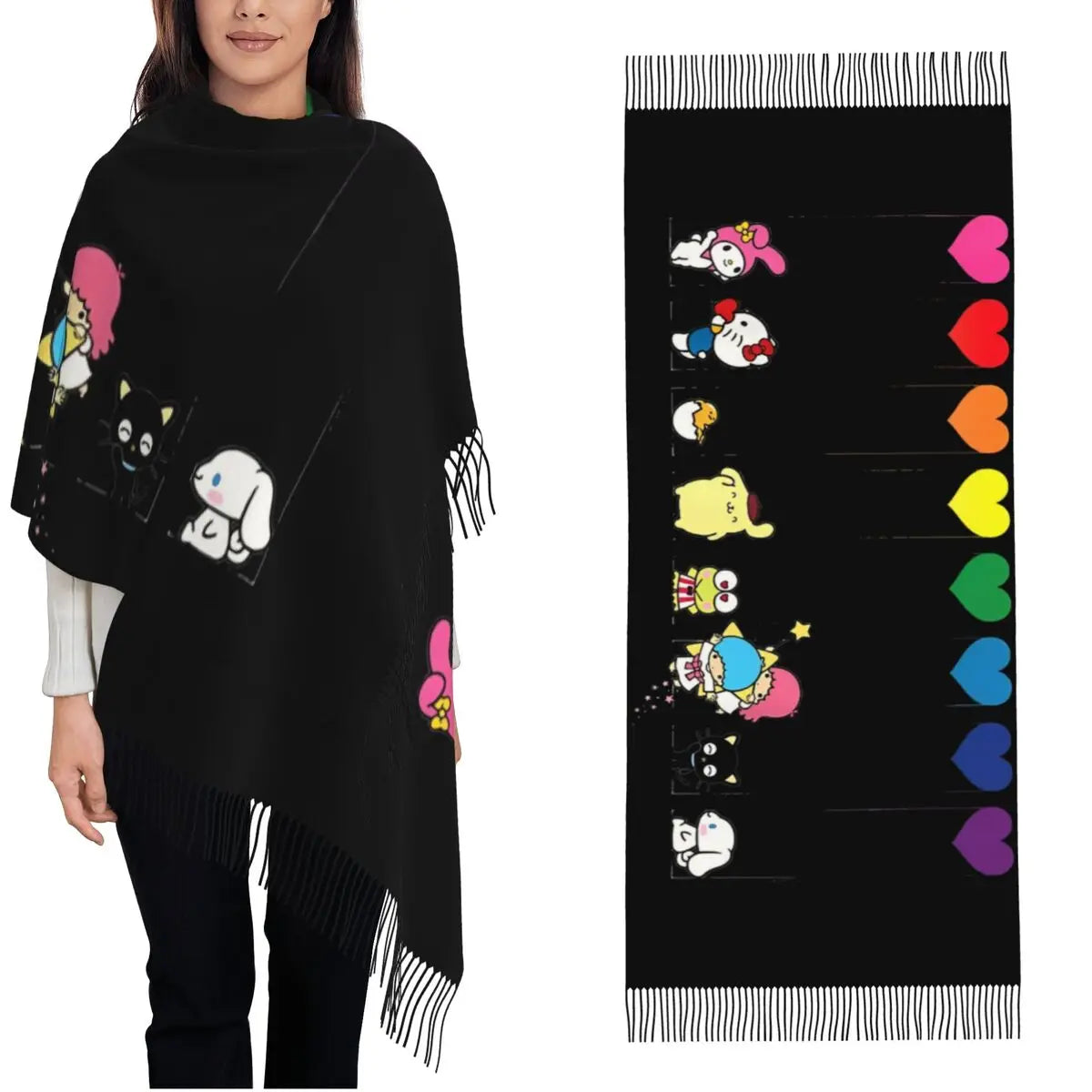 Hello Kitty And Friends Sanrio Rainbow Scarf