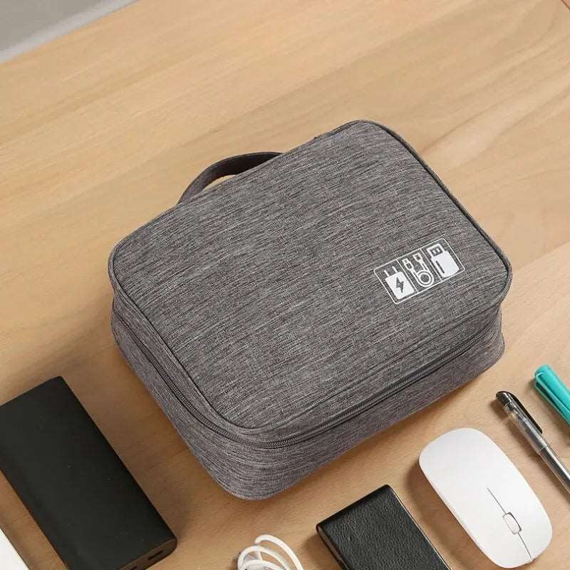 Large Capacity and Multifunctional Digital Separated Travel Bag, Mobile Data Cable, Power Bank, USB Storage Bag