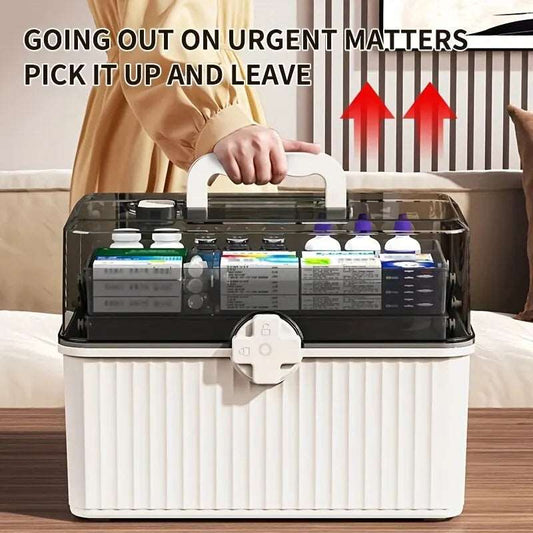 1pc Medicine Chest, Household Portable Multi-layer Box With Large Capacity, Emergency Storage