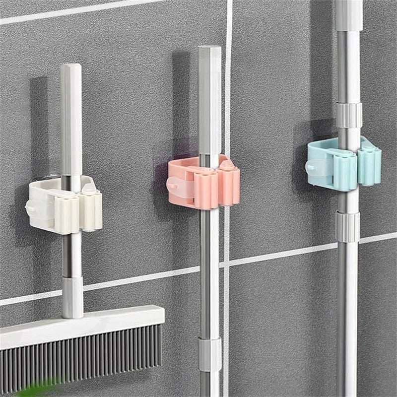 1/5/10PCS Mop Holder Self-adhesive Broom Stand Wall Mounted Mop Support Sweeping Brush Hook Storage Organizer Bathroom Kitchen