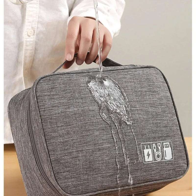 Large Capacity and Multifunctional Digital Separated Travel Bag, Mobile Data Cable, Power Bank, USB Storage Bag