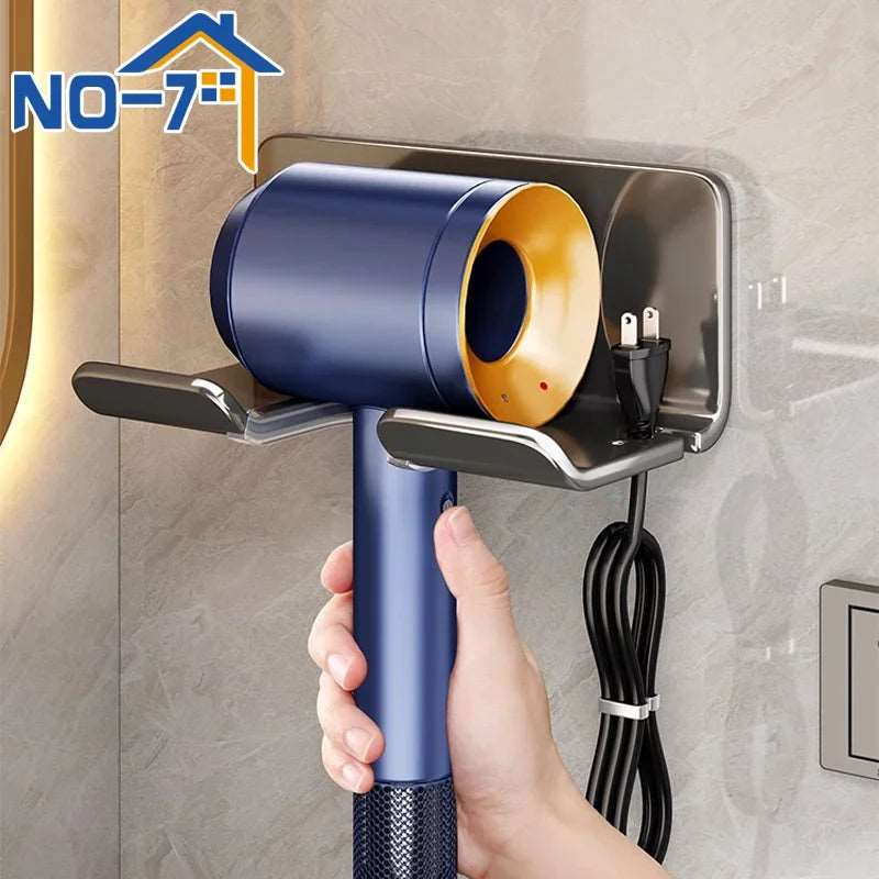 Hair Dryer Holder For Dyson Wall Mounted Hair Straightener Stand Nail-free Hair Dryer Support Bathroom Organizer Storage Shelf