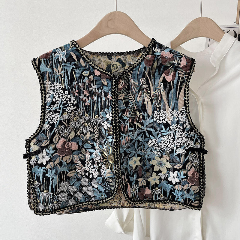 Spring And Summer New Ethnic Style Retro Small Shawl Women's Outer Vest Embroidered Vest