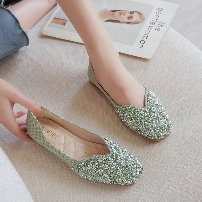 Fashion French Flat Shoes Female Square Toe