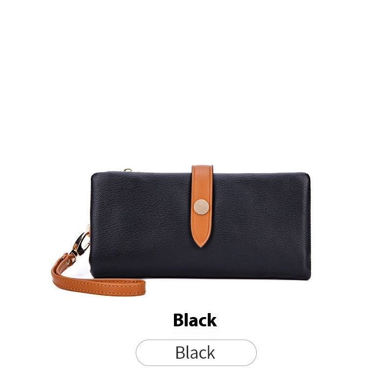 Women's Wallet Contrast Color Hasp Long Zipper Multi-functional Simple Fashion Clutch