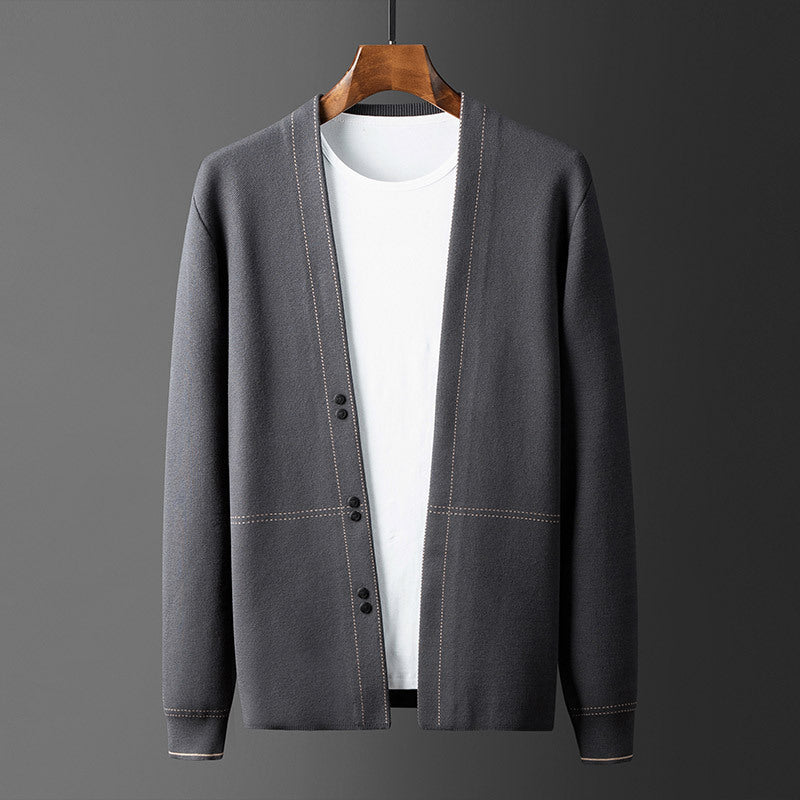 Spring And Autumn New Men's Knitted Cardigan Coat Thin