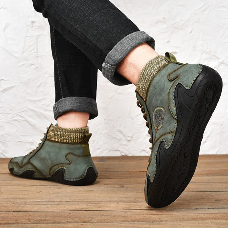 Men Ankle Boots High Top High Quality Flats Shoes