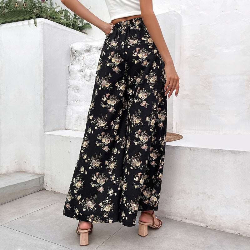 Beautiful Fashion Loose Casual Fashion Printed Wide-leg Pants