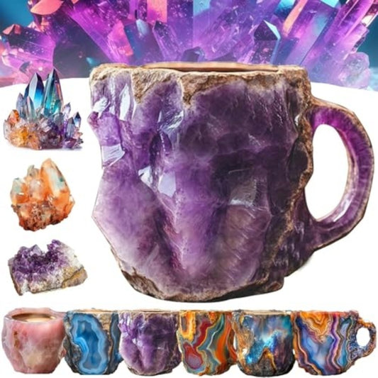 400ml Resin Mineral Crystal Coffee Mug: Elegant Cup for Home & Workplace Decor