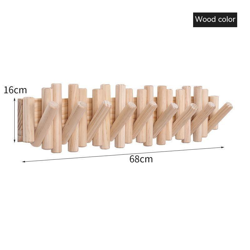 Nordic Solid Wood Hanger Wall Coat Rack Punch-free