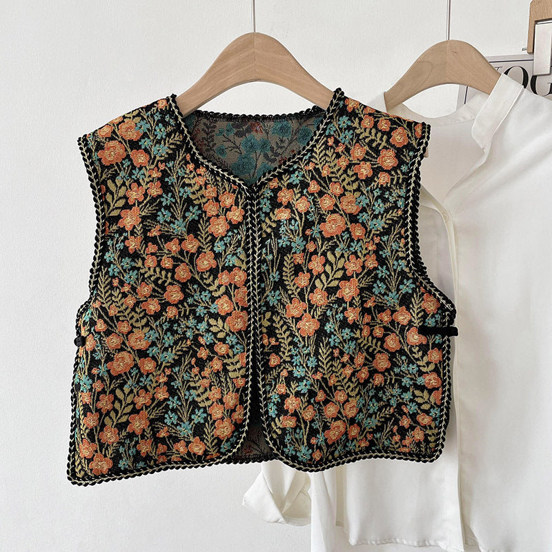 Spring And Summer New Ethnic Style Retro Small Shawl Women's Outer Vest Embroidered Vest