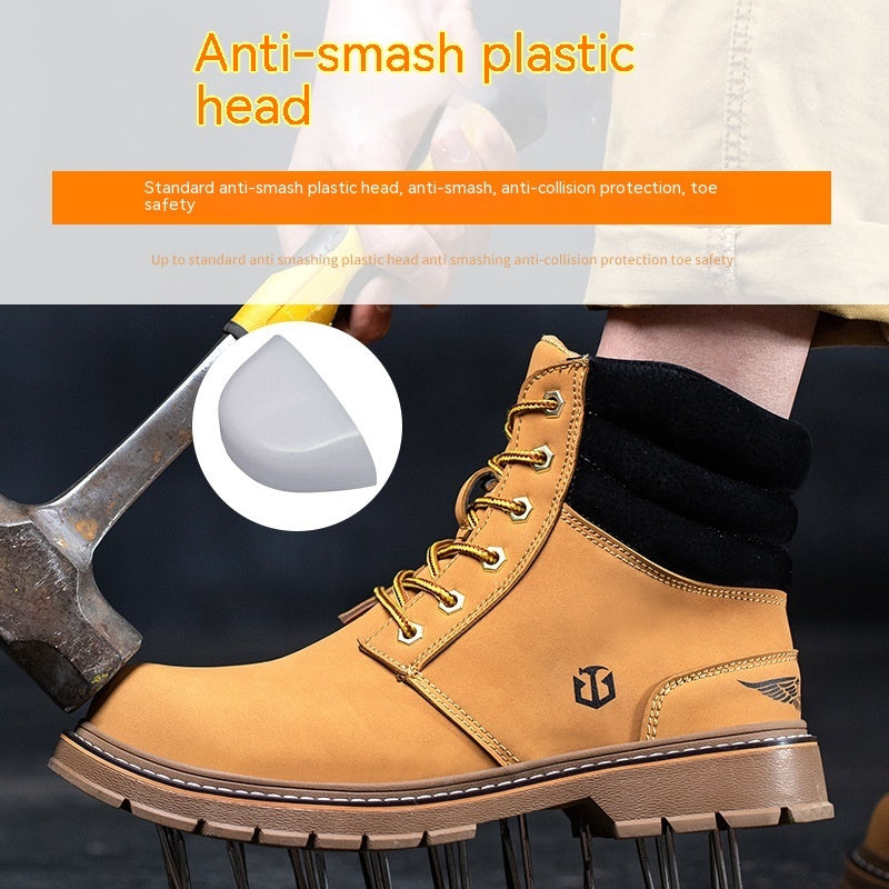 Men's Fashion Casual High-top Anti-smashing And Anti-penetration Labor Protection Shoes