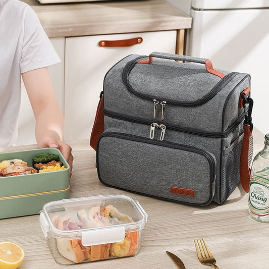 Double-layer Refrigerated Fruit Shoulder Picnic Bag