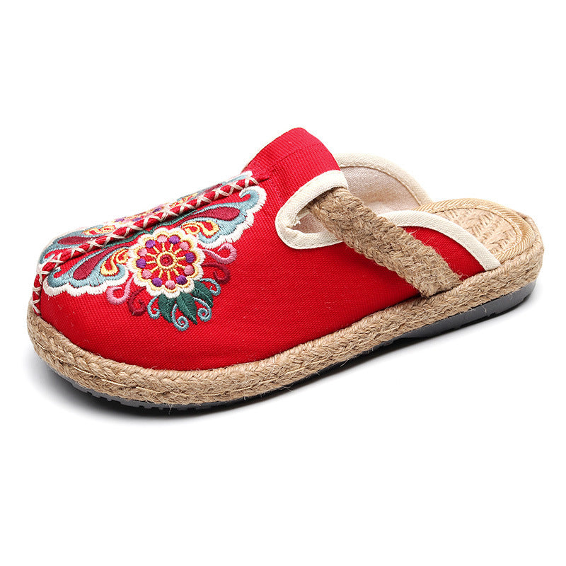 Ethnic Style Embroidered Slippers Hand-woven