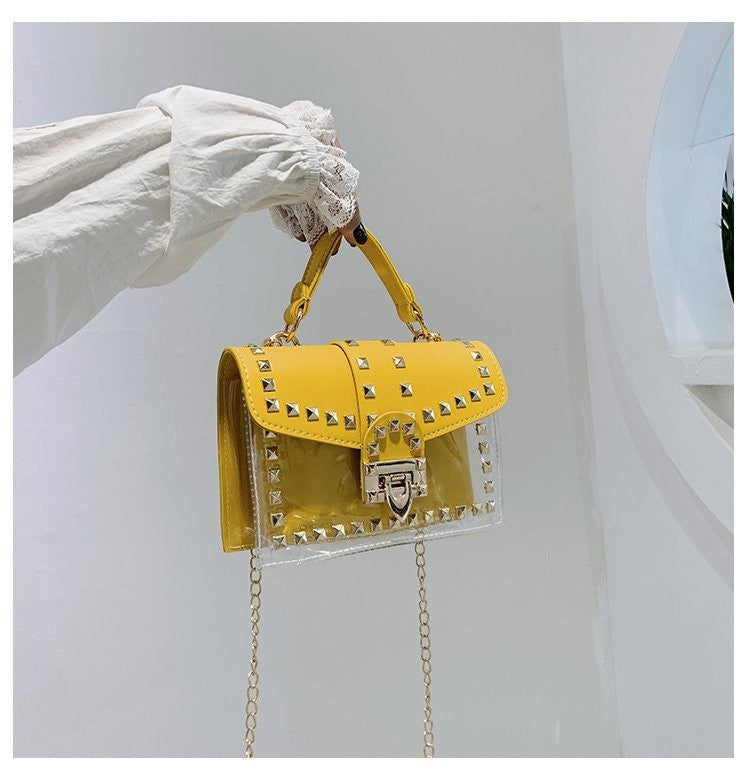 New Fashion Rivet Transparent Women's Bag