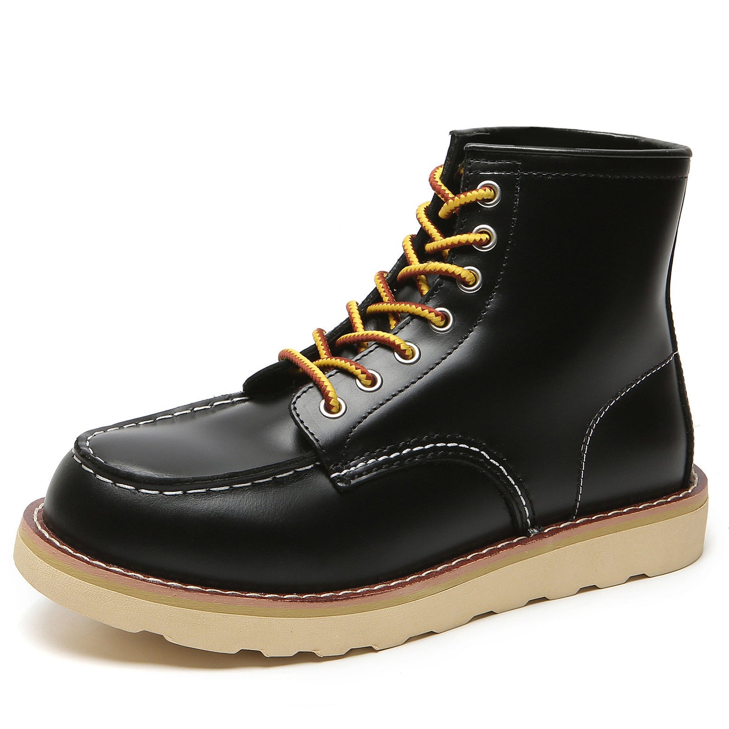 Men's Workwear Retro First Layer Slip-On Flat Martin Boots