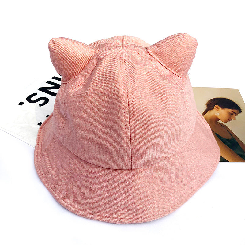 Cute Cat Ears Small Tail Fisherman Hat Women's Korean Style All-match