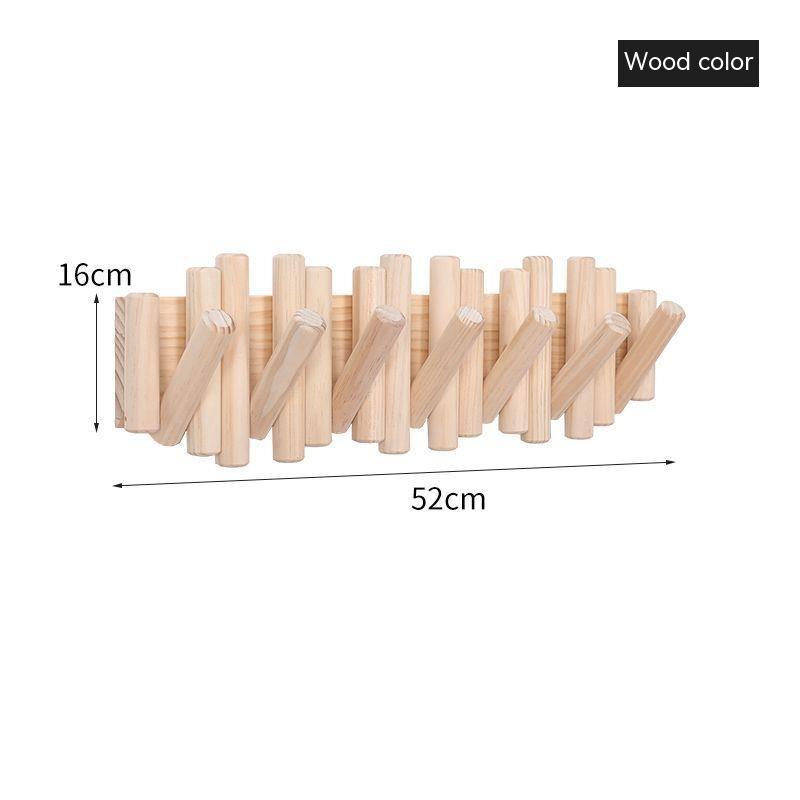 Nordic Solid Wood Hanger Wall Coat Rack Punch-free