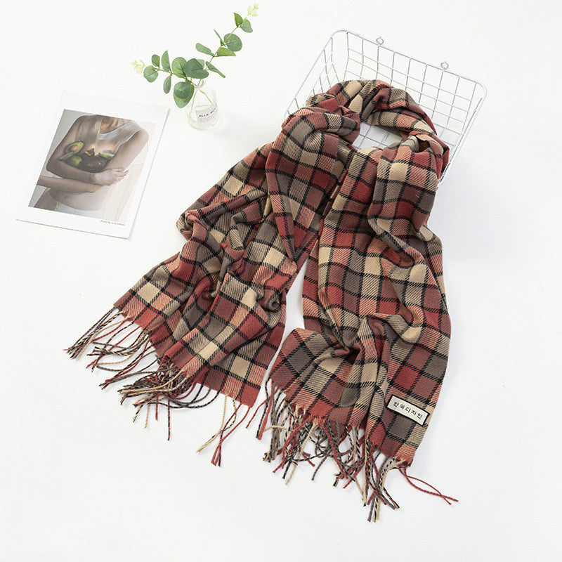 Women's Fashion Casual Cashmere Plaid Scarf