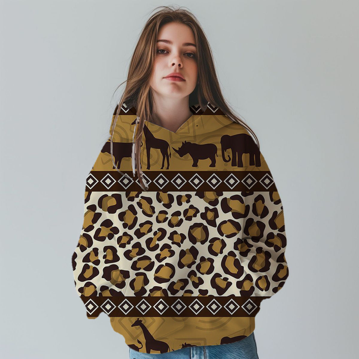 Design Leopard Print Fashion 3D Digital Sweater