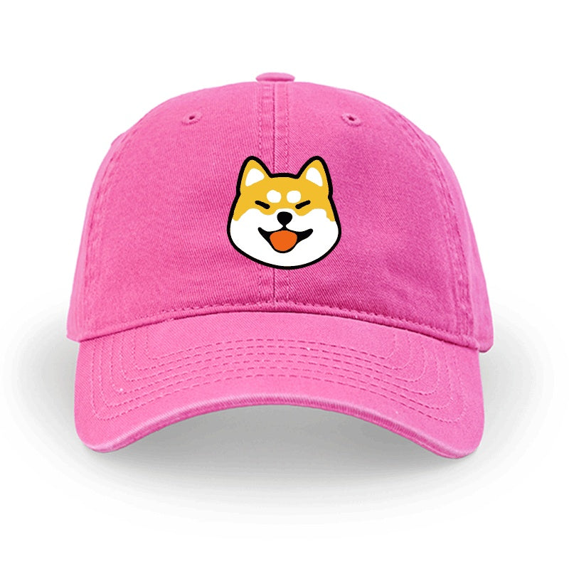 Men And Women Simple Cotton Shiba Inu Pattern Hat