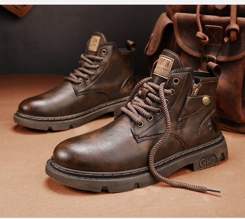 Retro British Style High Cut Martin Boots For Men